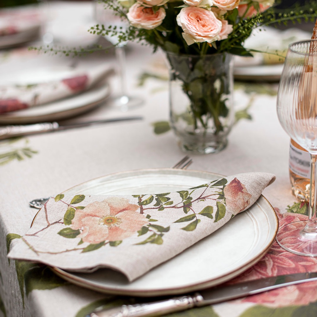 Napkins ROSES / 6-pack MIX, 45x45cm, Natural