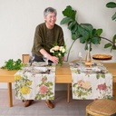 Table Runner ROSES / 48x136cm,  Natural