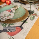 Table Runner WINTER BULLFINCH / 48x136cm,  Natural