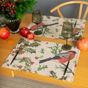 Placemats WINTER BULLFINCH / 2-pack, 35x50 cm,  Natural