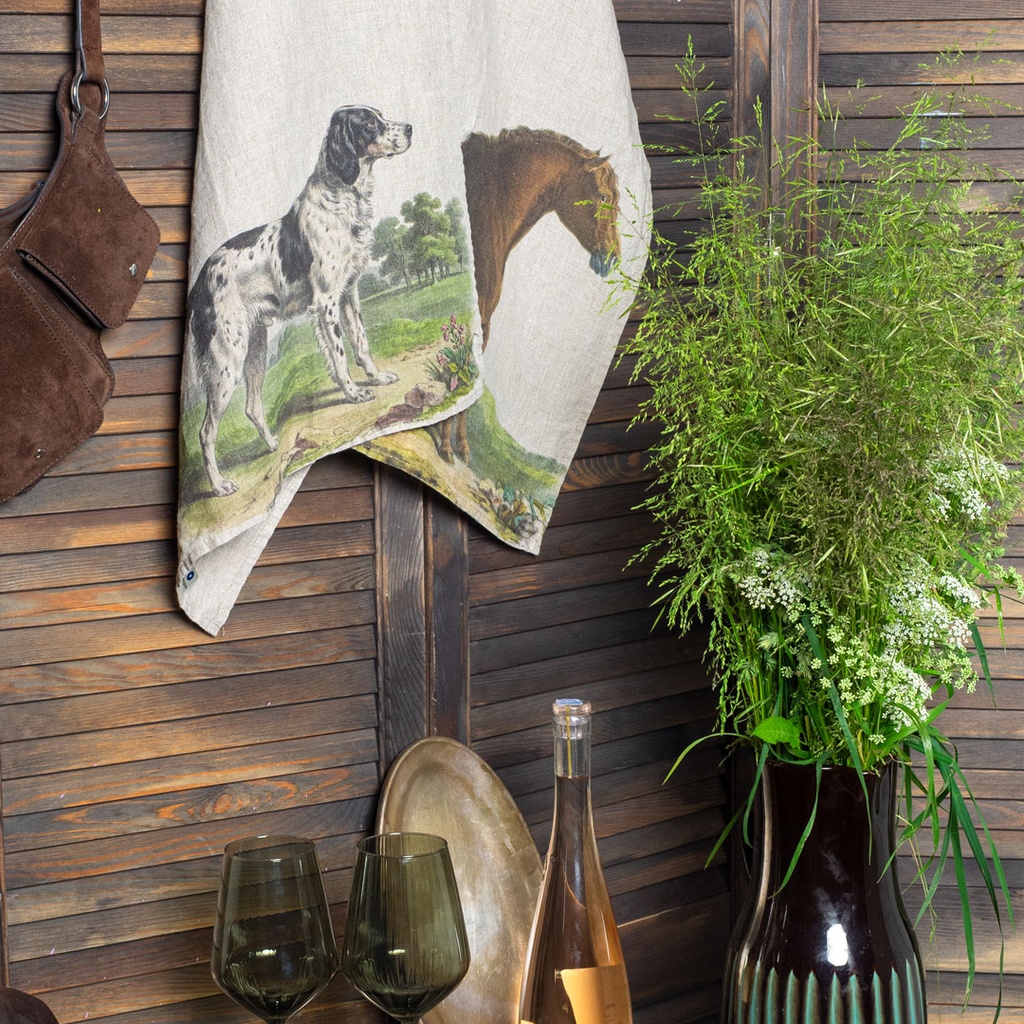 Kitchen Towels HORSE & DOG / 2-pack, 46x68cm, Natural
