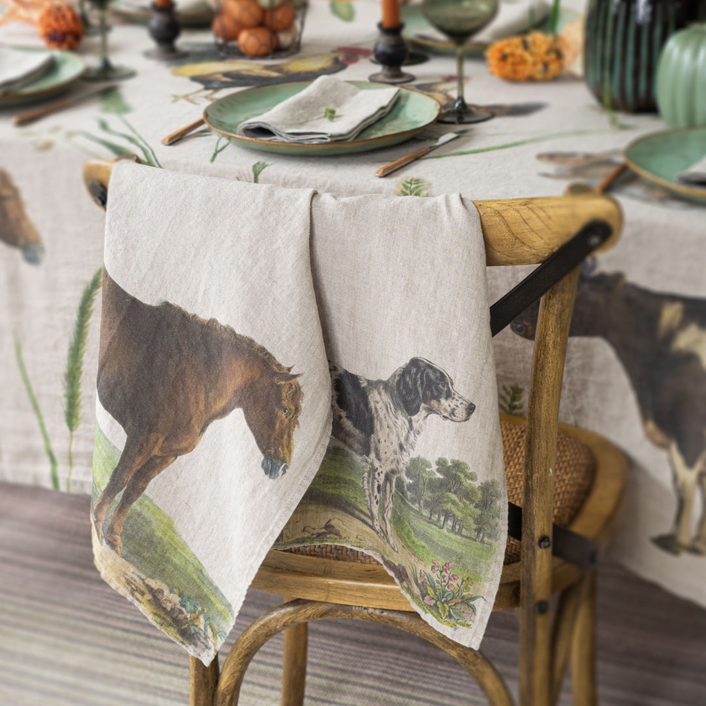 Kitchen Towels HORSE & DOG / 2-pack, 46x68cm, Natural