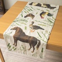 Table Runner FARM ANIMALS / 48x136cm,  Natural
