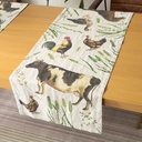 Table Runner FARM ANIMALS / 48x136cm,  Natural
