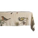 Linen tablecloth SMALL BIRDS / Natural; 170x250cm 