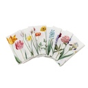 Napkins EARLY FLOWERS / 6-pack MIX; 45x45cm White