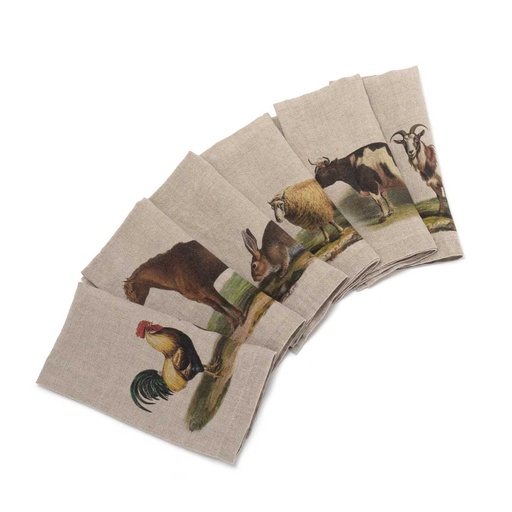 [3002SU-FA6] Napkins FARM ANIMALS; 45x45cm; 6 un. /pack MIX