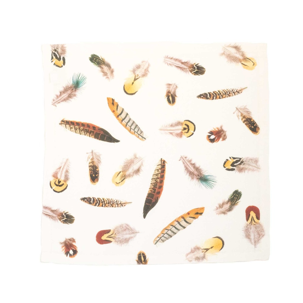 Napkins FEATHERS / Off White; 45x45cm; 6-pack