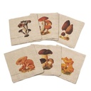 Napkins MUSHROOMS; 45x45cm; 6 un. /pack. MIX