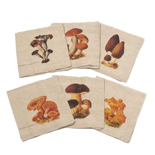 [3002SU-MP6] Napkins MUSHROOMS; 45x45cm; 6 un. /pack. MIX