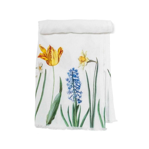 [5003S-EF] Bath Towel EARLY FLOWERS / 80x130cm; White 