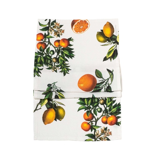 [8002SUR-CW] Table Runner CITRUS  / 48x136cm; White