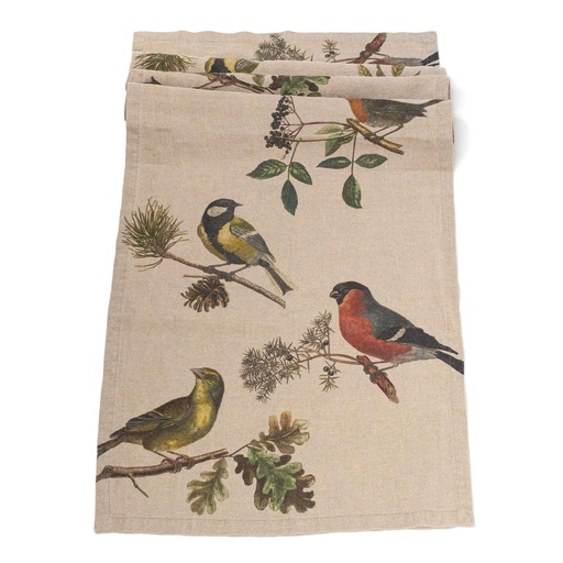 [8002SUR-SB] Table Runner SMALL BIRDS  / 46x136cm