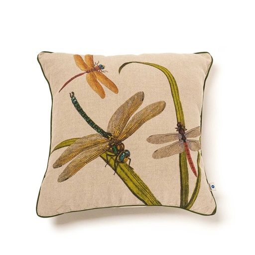 [2004SUR-LD] Cushion Cover LAKESIDE DRAGONFLIES/ zipper closure;  45x45cm