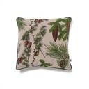 Cushion Cover SHADY CONIFERS / zipper closure; 45x45cm; Natural