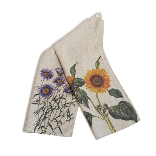 [6001M-CF] Kitchen Towels ASTER & SUNFLOWERS / 2-pack; 46x68cm 