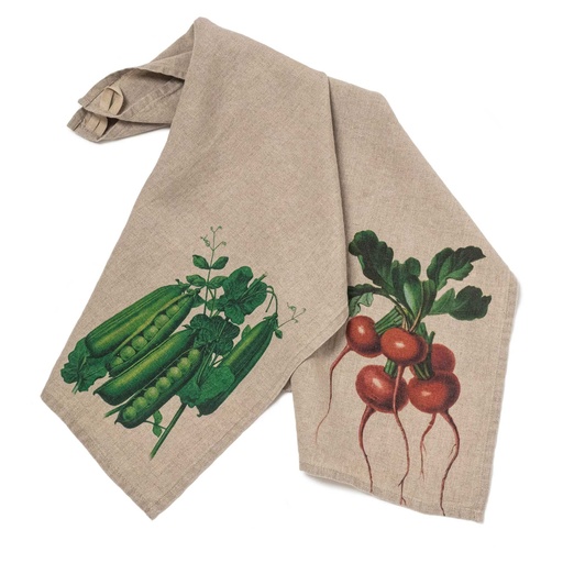 [6001M-RPL] Kitchen Towels RADISH & PEAS / 2-pack; 46x68cm