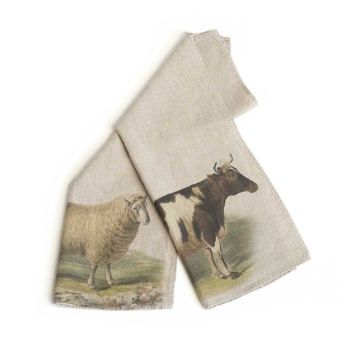 [6001M-SC] Kitchen Towels SHEEP & COW / 2-pack; 46x68cm 
