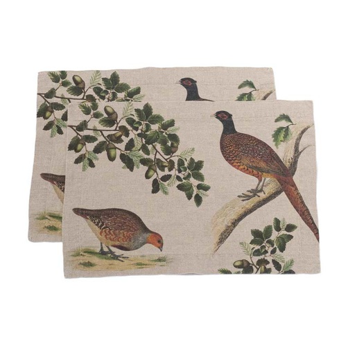 [8003SUM-FB] Placemats FOREST BIRDS /  2-pack; 35x50cm
