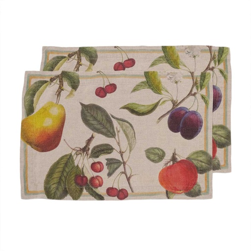[8003SUM-OF] Placemats ORCHARD FRUITS /  2-pack; 35x50cm;  Natural