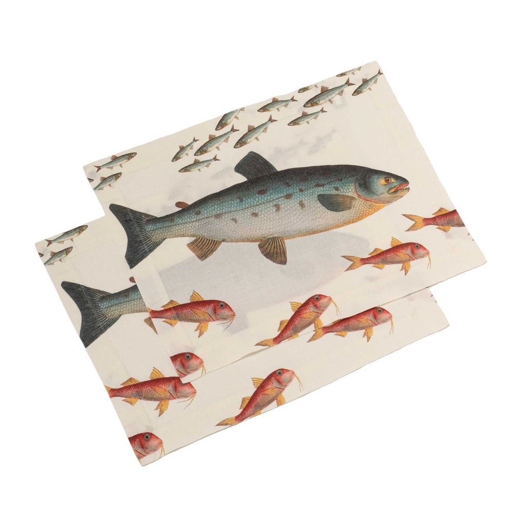 Placemats SEA FISH /  2-pack; 35x50cm; Off-White