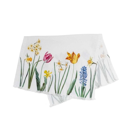 [5002S-EF] Hand Towel EARLY FLOWERS / 46x68cm; White 