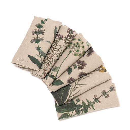 [3002SU-AHP6] Napkins  AROMATIC HERBS / 6-pack MIX (45x45 cm / 18x18 in)