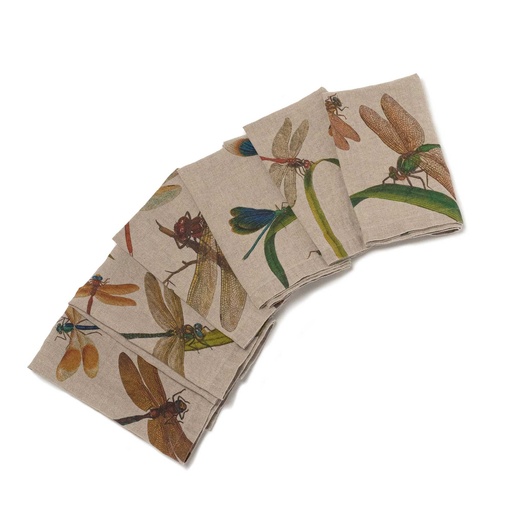 [3002SU-LDP6] Napkins LAKESIDE DRAGONFLIES / 6-pack MIX (45x45 cm / 18x18 in)