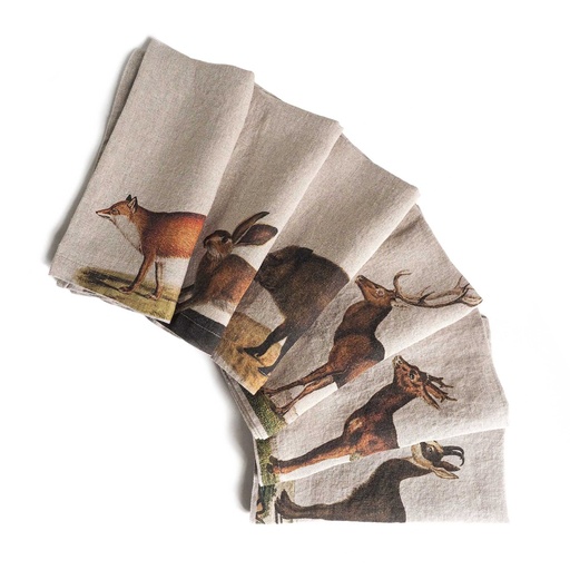 [3002SU-AP6] Napkins WILD ANIMALS / 6-pack MIX (45x45 cm / 18x18 in)