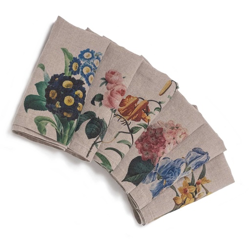 [3002SU-GFP6] Napkins GARDEN FLOWERS / 6-pack MIX (45x45 cm / 18x18 in)
