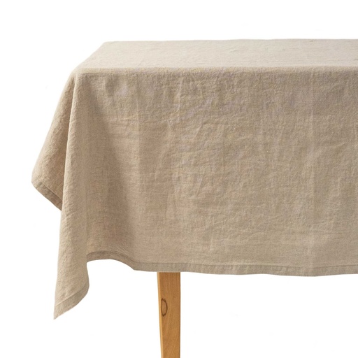 [4002S-1] Soft linen tablecloth, Natural (170x350 cm / 67x138 in)