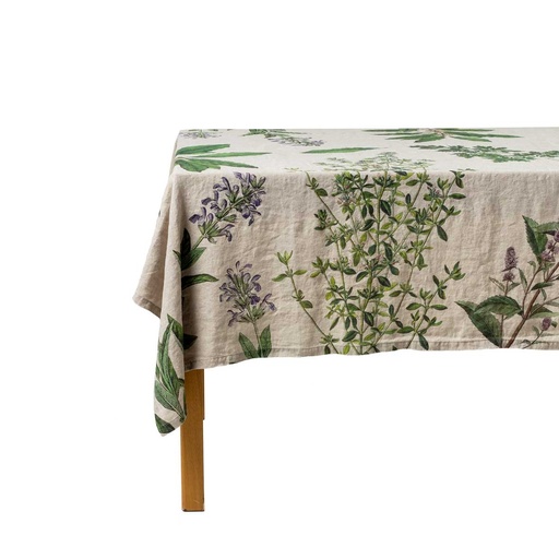[4006S-FH] Linen tablecloth  FINE HERBS / Natural (170x250 cm / 67x98 in)