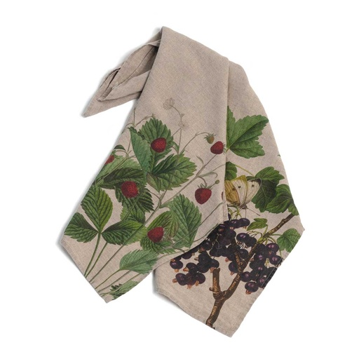 [6001M-BCS] Kitchen Towels BLACK CURRANT & STRAWBERRIES / 2-pack, 46x68cm, Natural