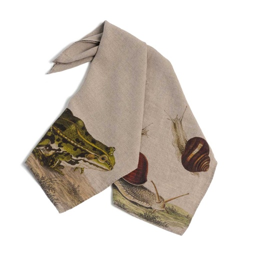 [6001M-FS] Kitchen Towels FROG & SNAILS / 2-pack, 46x68cm, Natural