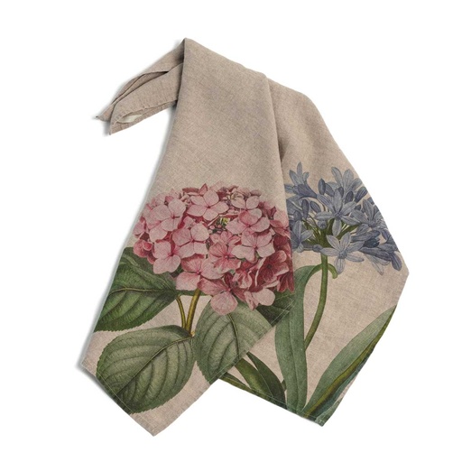 [6001M-HA] Kitchen Towels HYDRANGEA & AGAPANTHUS / 2-pack, 46x68cm, Natural
