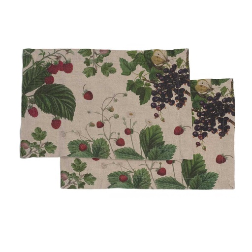 [8003SUM-B] Placemats BERRIES / 2-pack, 35x50 cm,  Natural