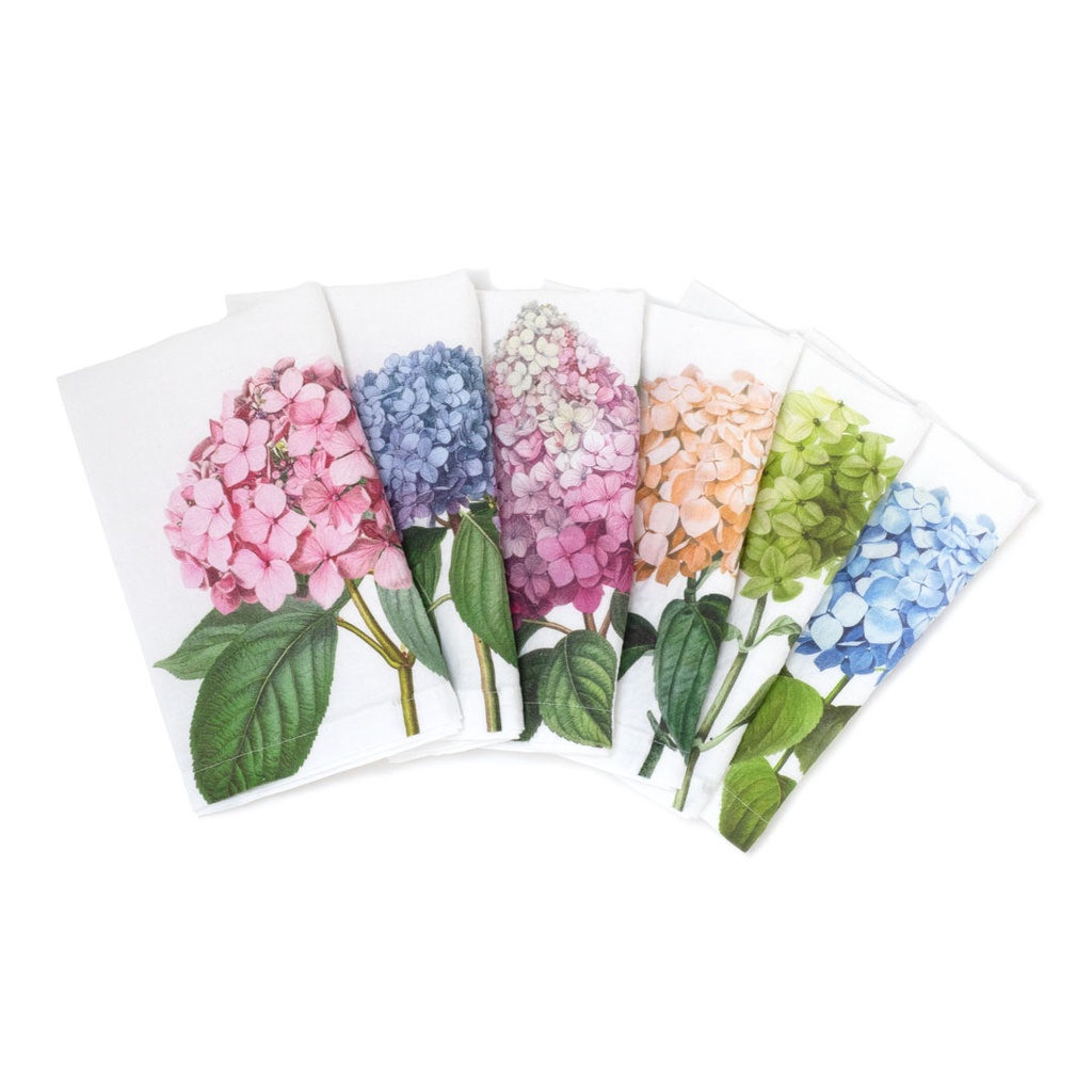 Napkins HYDRANGEAS WHITE / 6-pack MIX, 45x45cm