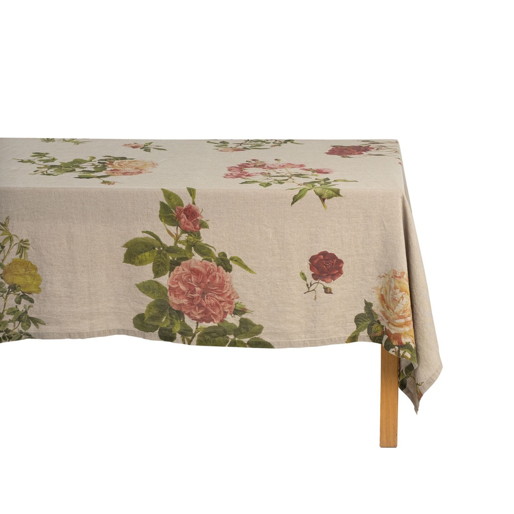 Linen tablecloth ROSES / Natural