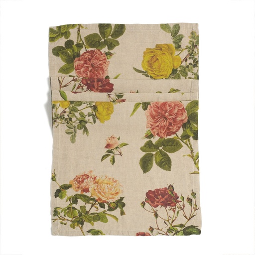 [8002SUR-RS] Table Runner ROSES / 48x136cm,  Natural