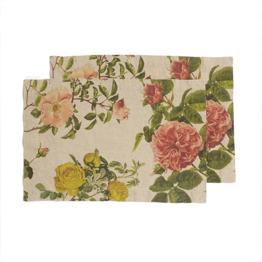 [8003SUM-RS] Placemats ROSES / 2-pack, 35x50 cm,  Natural