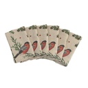 Napkins WINTER BULLFINCH / 6-pack MIX, 45x45cm, Natural